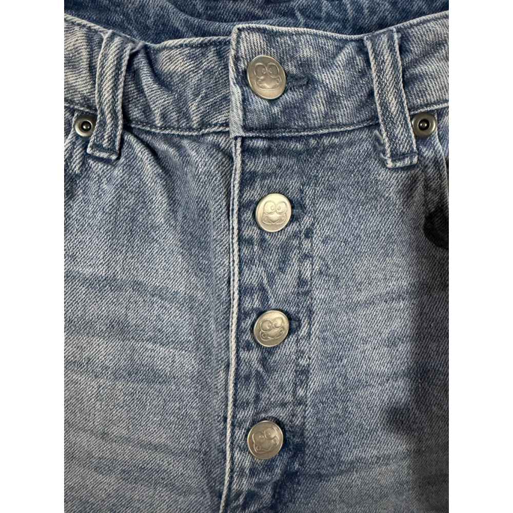 Keroppi by Sanrio Denim Mom Shorts Juniors 7 Blue Frog Snail Graphic Y2K Kawaii - Picture 10 of 10
